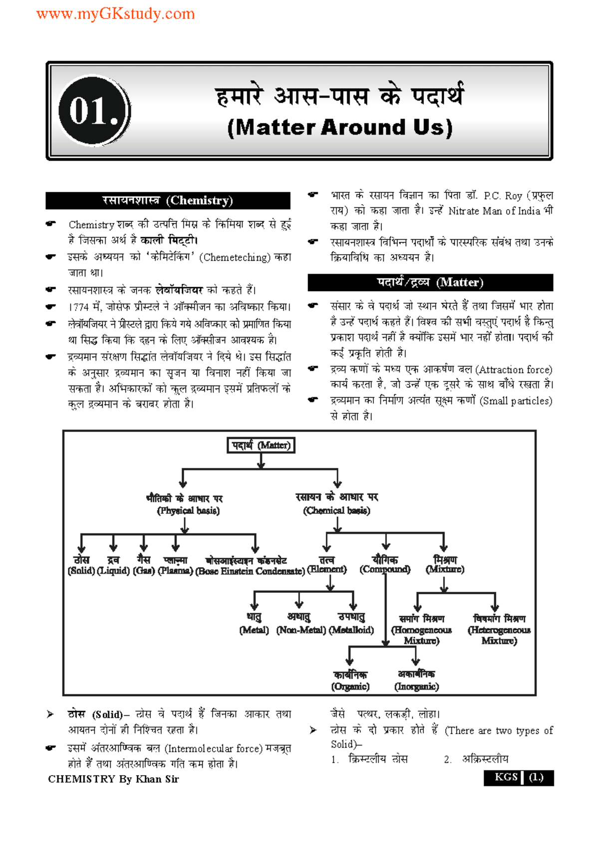 Chemistry Notes (C101) by Khan Sir: Concepts & Definitions - Document Preview