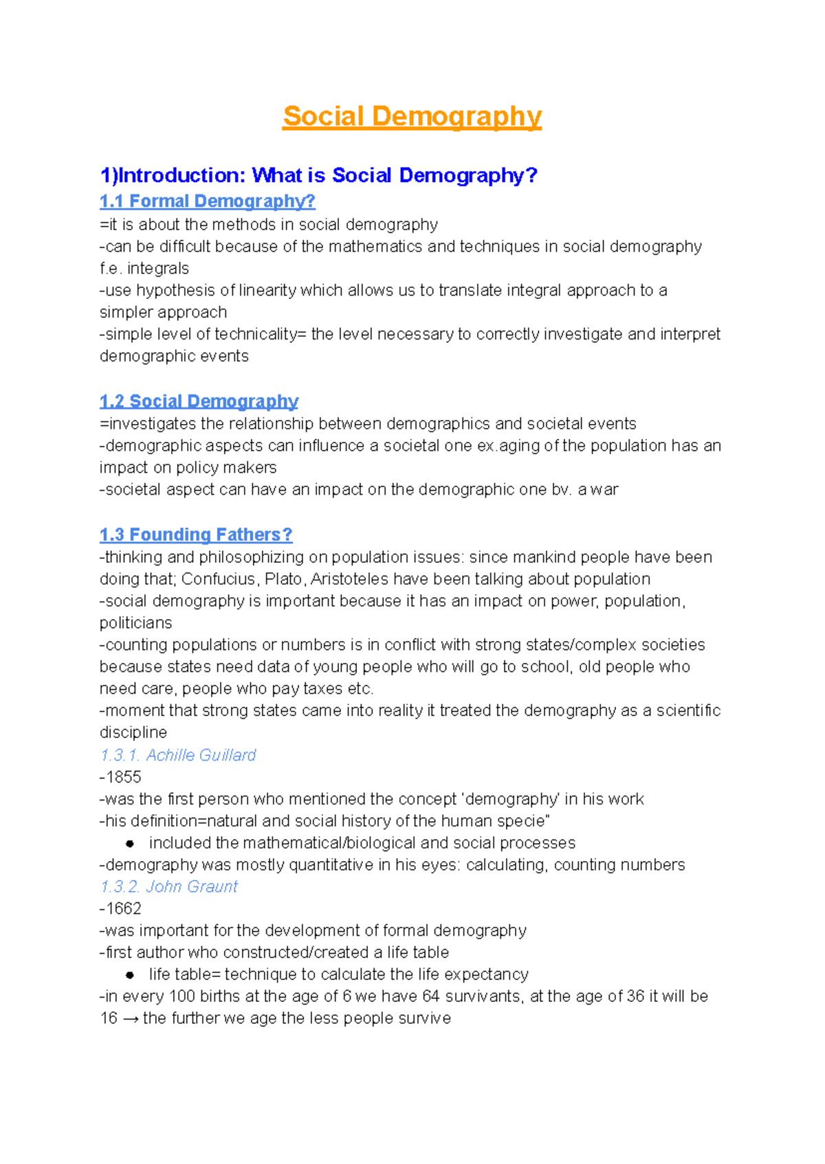 Social Demography: Exploring Population Dynamics and Influences - Studocu