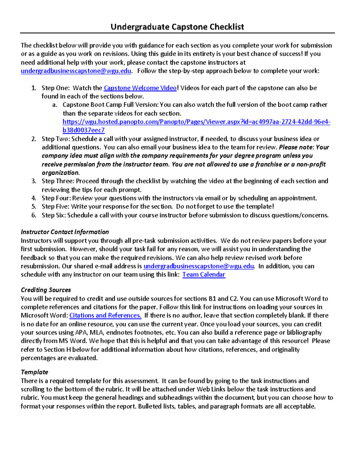 Undergrad Capstone Checklist: Essential Steps for Success - Studocu