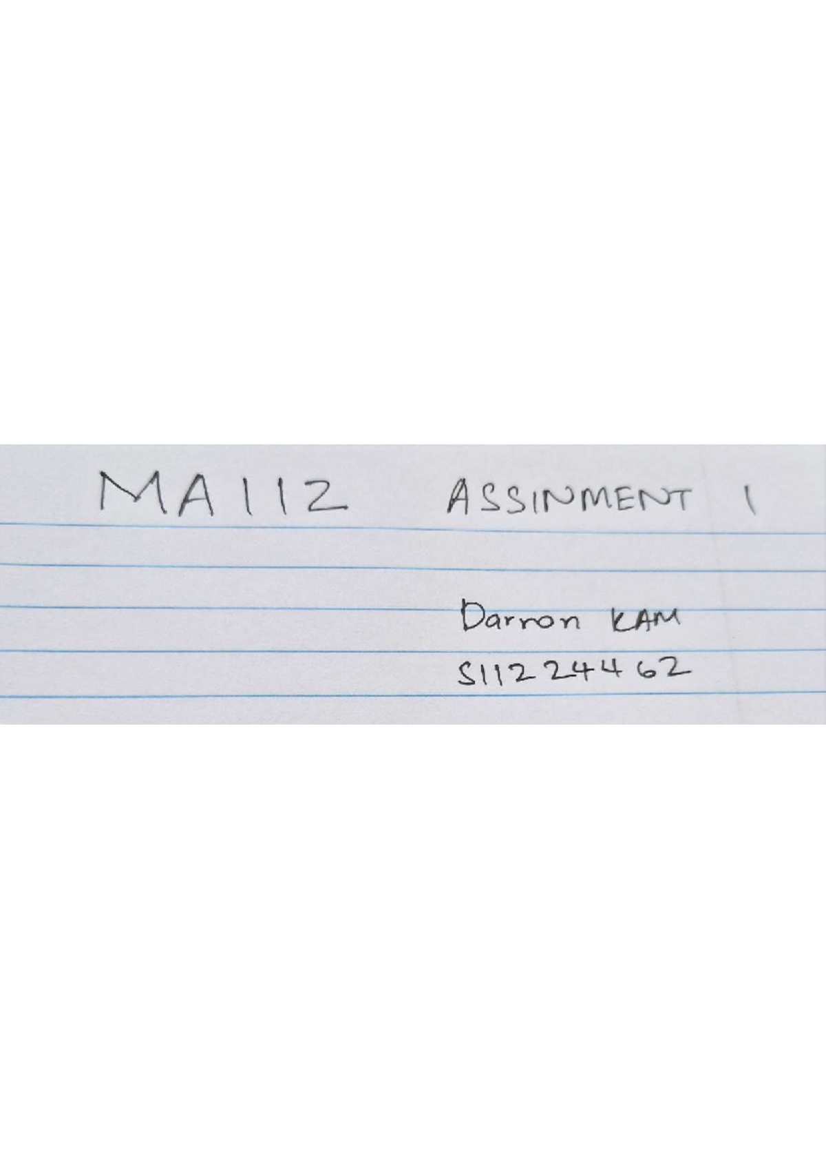 MA 112 Assignment 1: Limits and Calculus Problems - Studocu