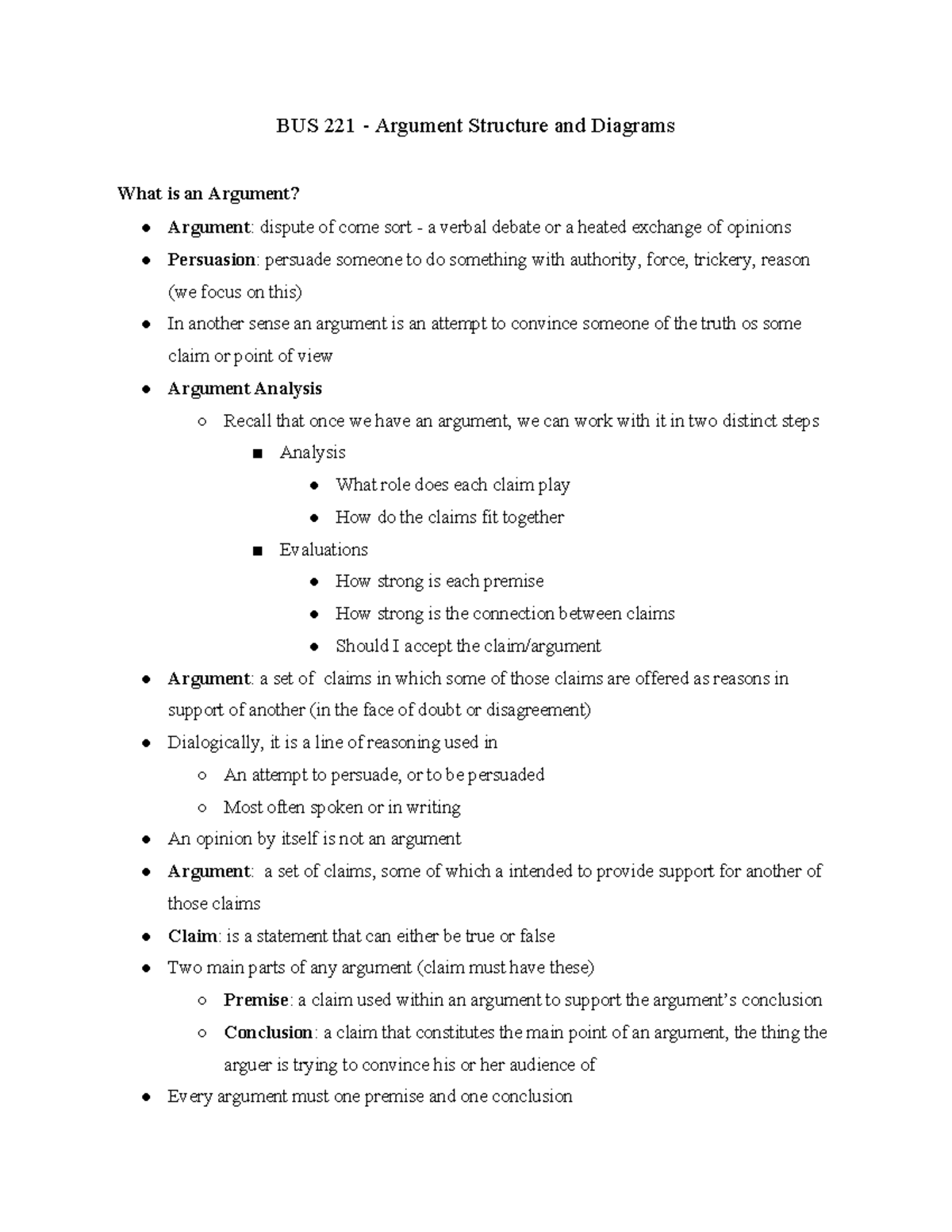 BUS 221 - Understanding Argument Structure and Diagramming Techniques ...