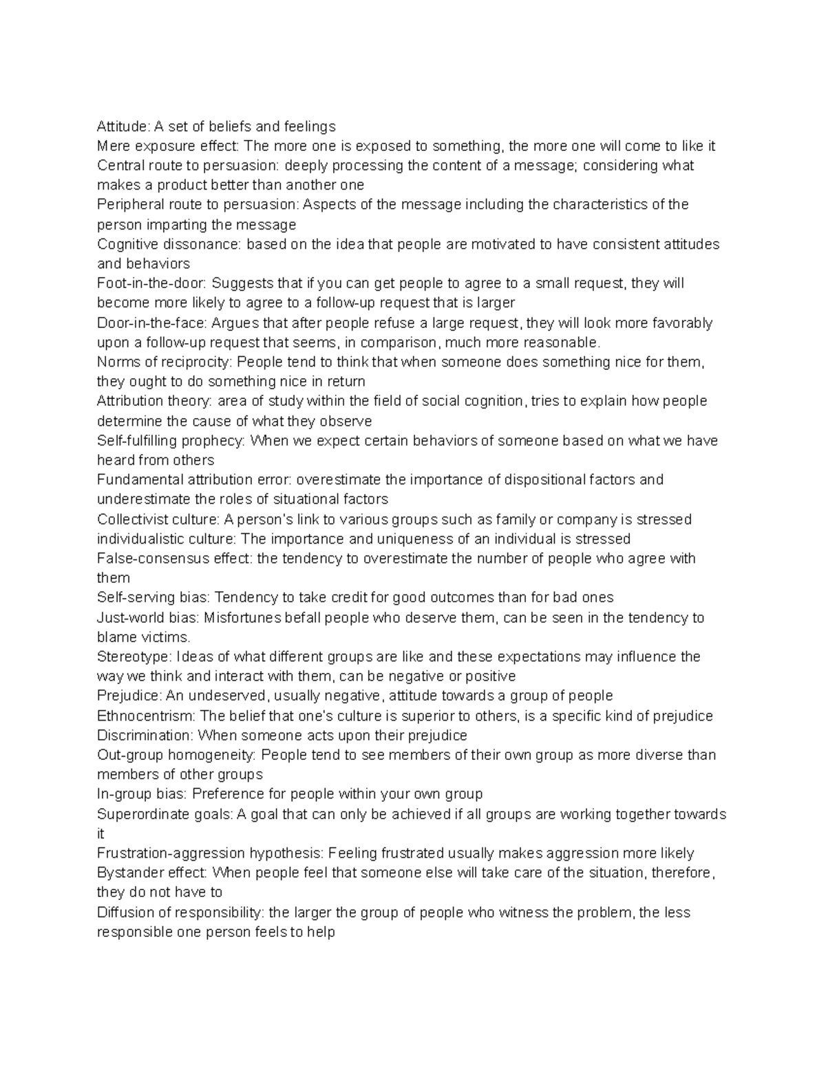 Social Psychology (PSY 101) - Key Concepts & Supplementary Notes - Studocu