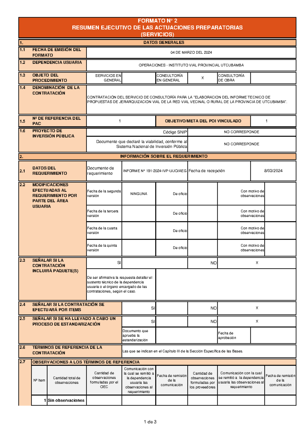 Resumen Ejecutivo de Actuaciones Preparatorias (Servicios) 2024 - Studocu