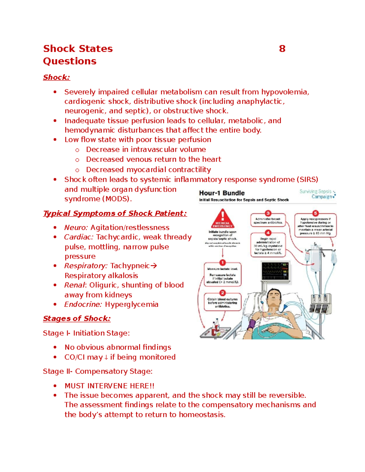 Critical illness shock states: Understanding types, symptoms, and ...