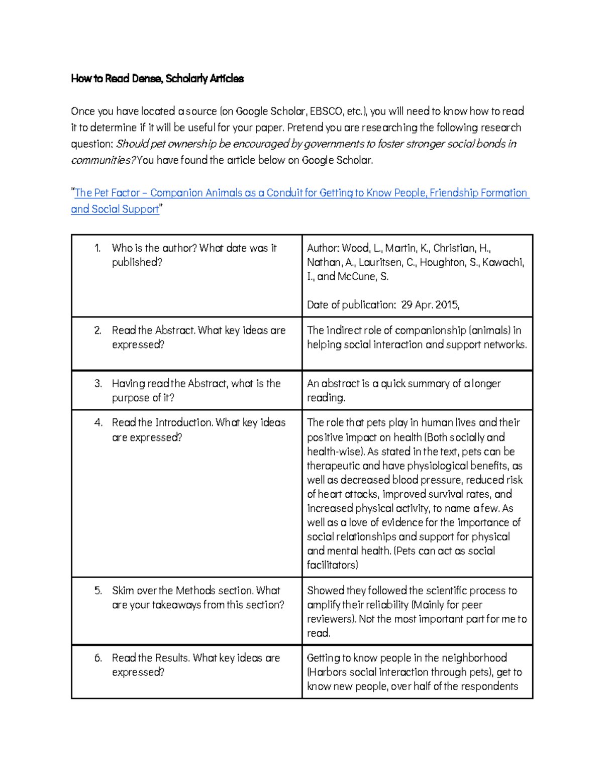 How to Read Dense Scholarly Articles for Research (ENG 101) - Studocu