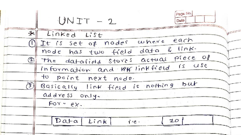 DSA(UNIT-2) - Linked List Concepts and Operations - Studocu