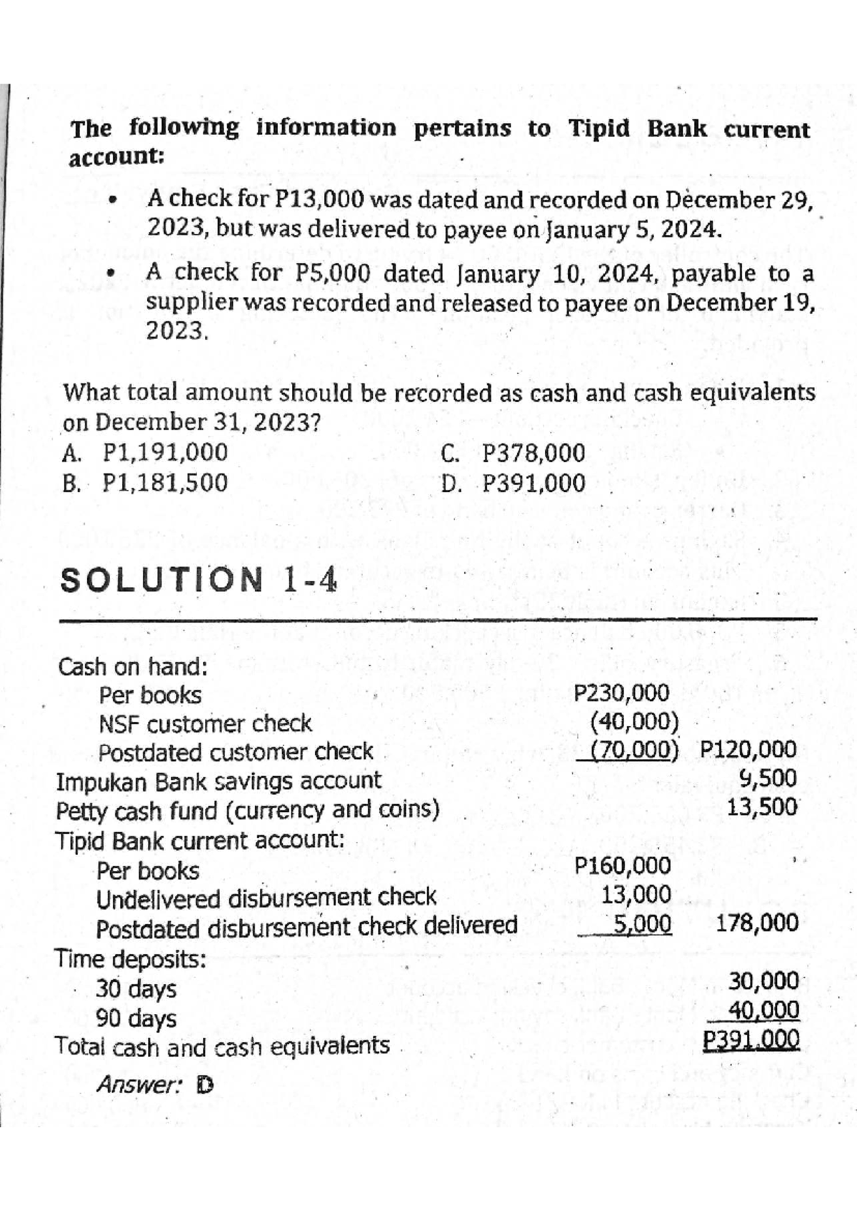 Roque - Ch 1-5: Cash and Cash Equivalents Analysis - Studocu