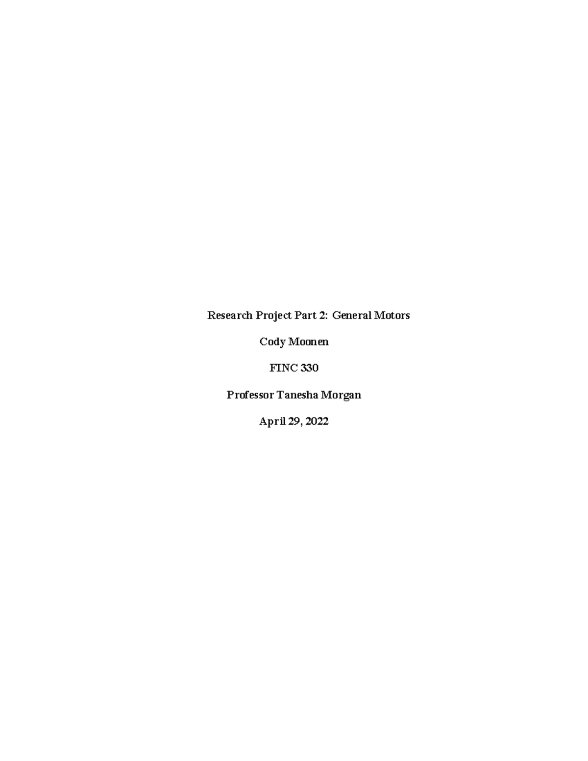 Research Project Part 2 - It will cover financial leverage ratios, debt ...