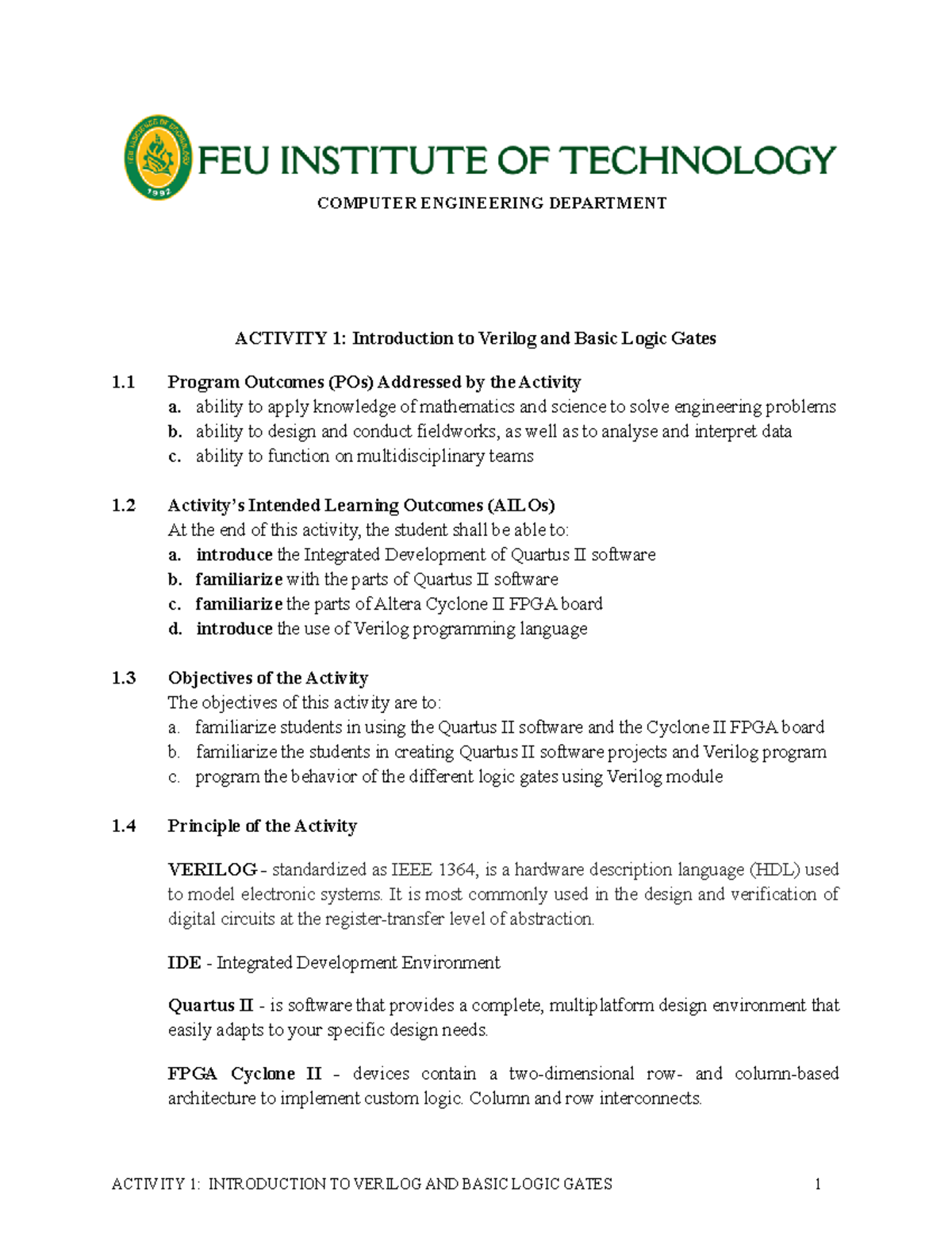 [FA1]-Introduction to Verilog and Basic Logic Gates - Santiago ...