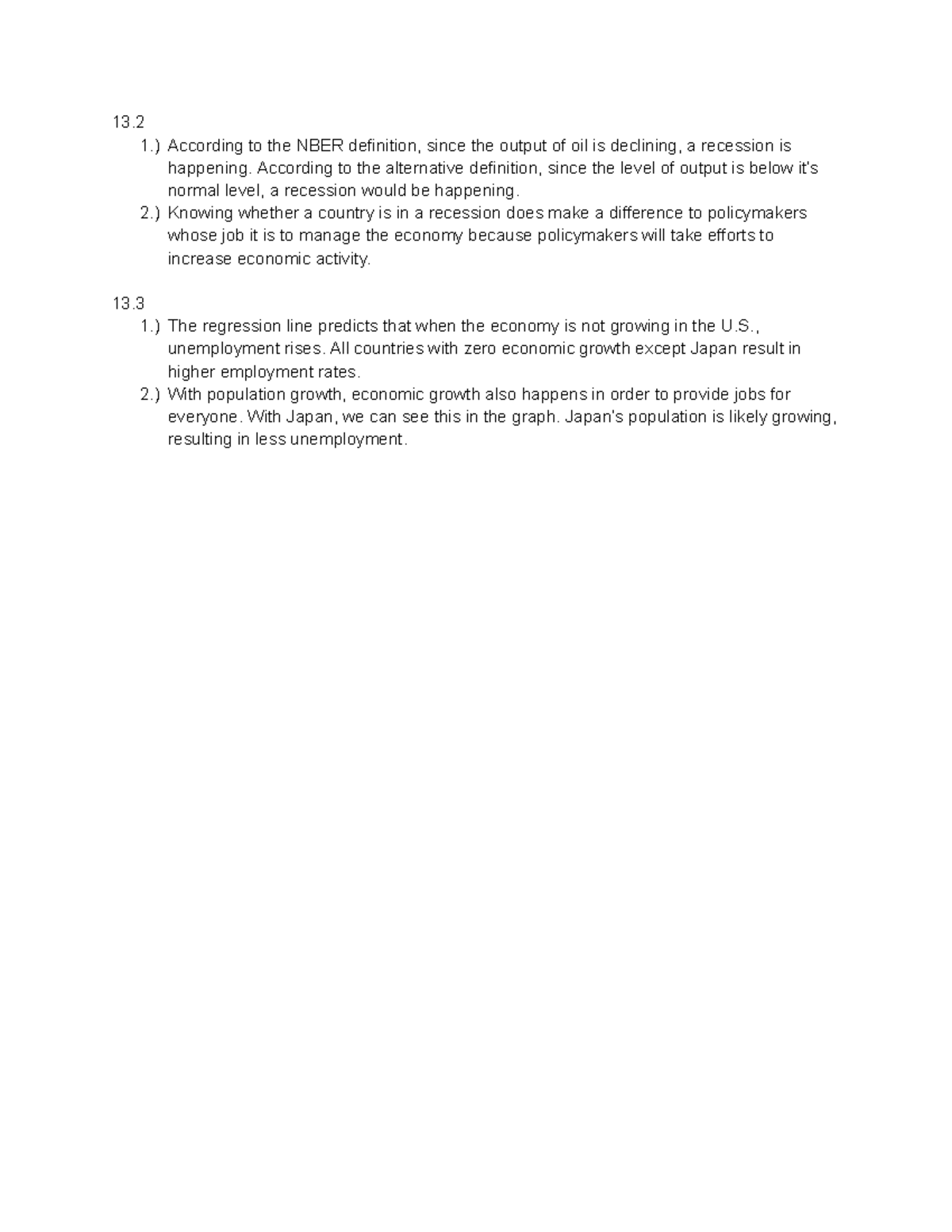 Econ 101: Recession Analysis & Economic Growth Exercises - Studocu