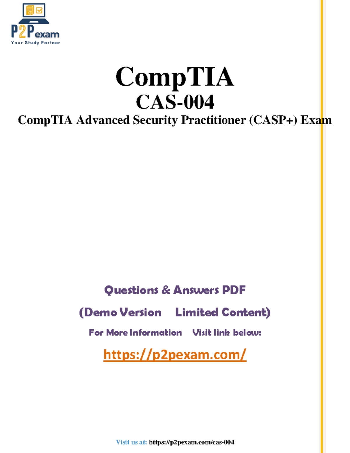 CompTIA CASP exam questions and answers PDF demo version - Studocu