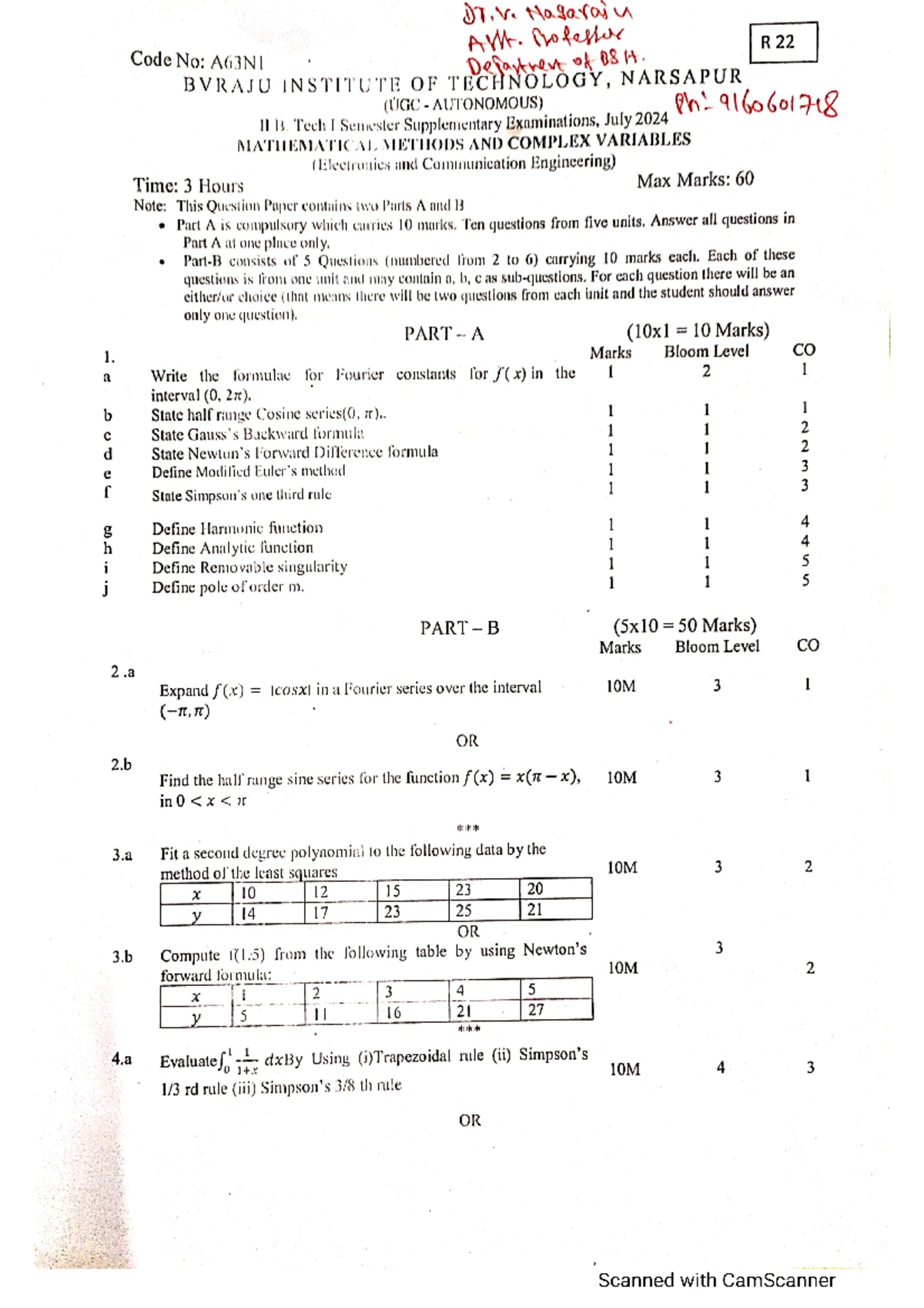 AC-R22 2 - Advanced Calculus Supplementary Exam Model Papers - Studocu