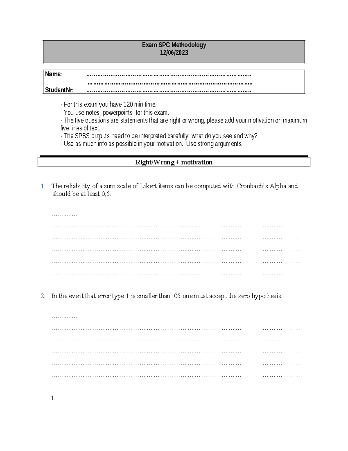 Exam SPC Methodology: Interpretation & Analysis Guide - Studocu