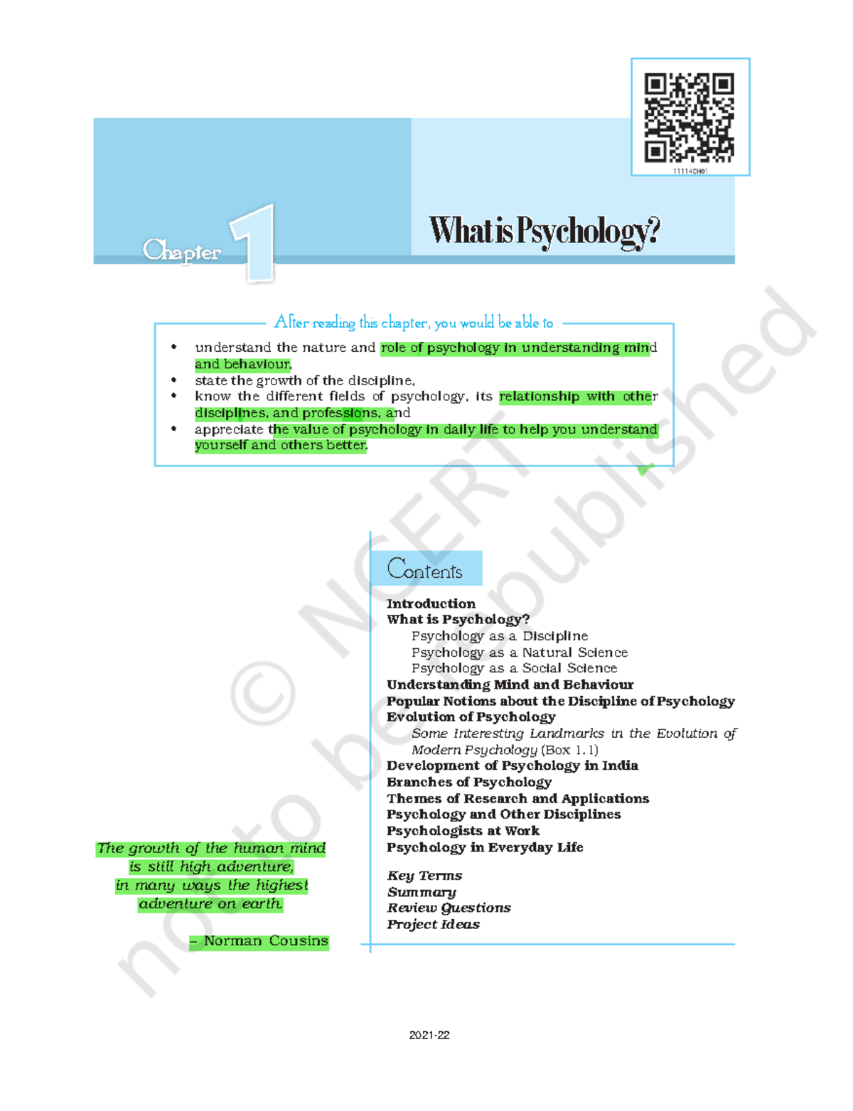 1. What is psychology - ncert notes - Chapter 1 What is Psychology?What ...