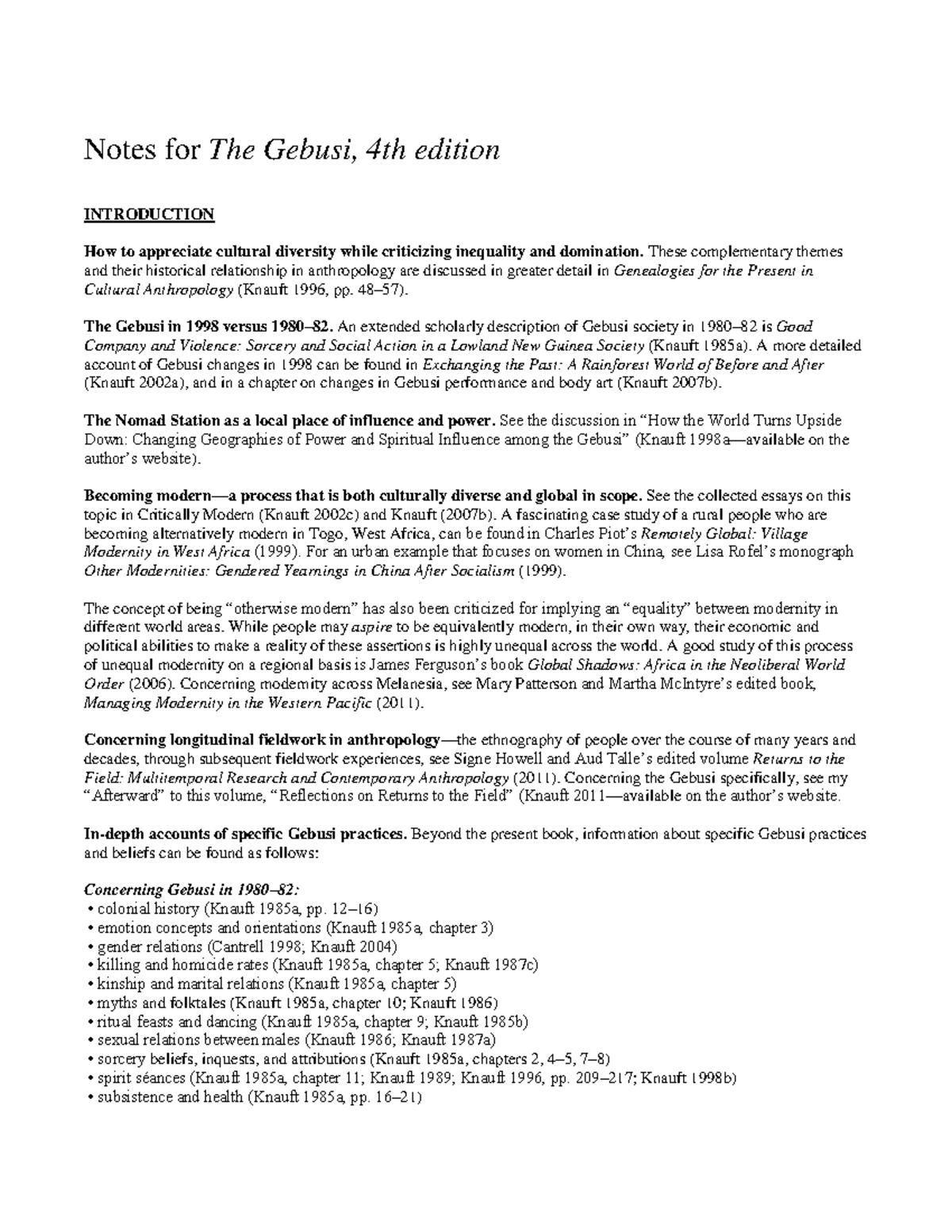 Gebusi-4e-Notes: Understanding Cultural Changes and Practices - Studocu