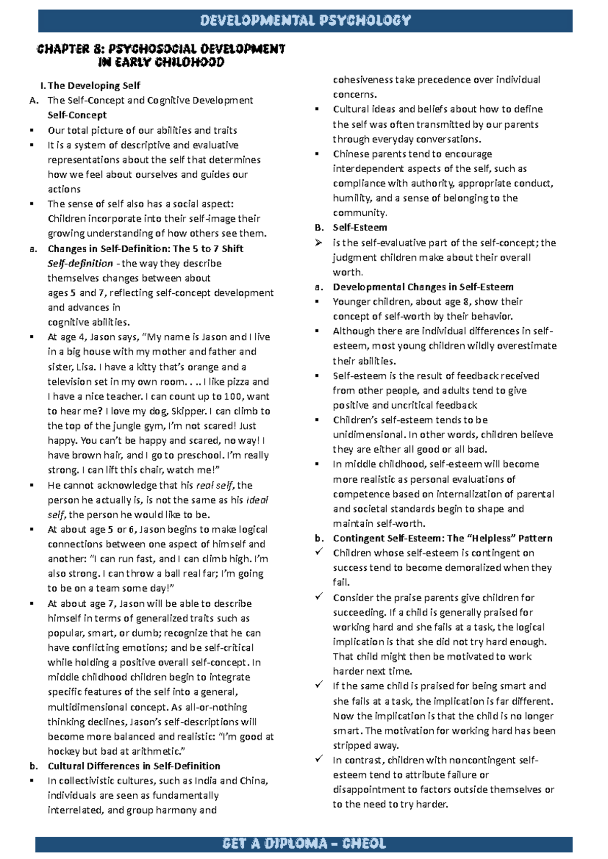 Chapter 8: Development of Self, Self-Esteem, and Gender Dynamics in ...