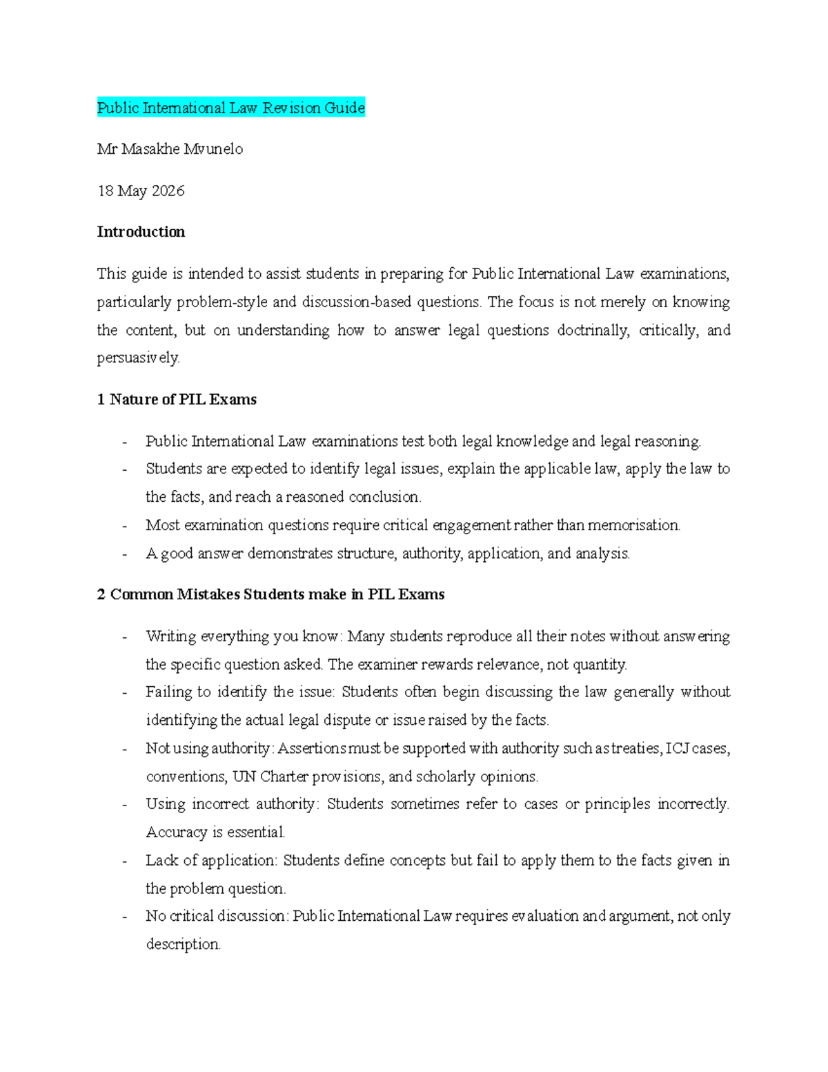 PIL Revision Guide: Exam Techniques & Common Mistakes - Studocu