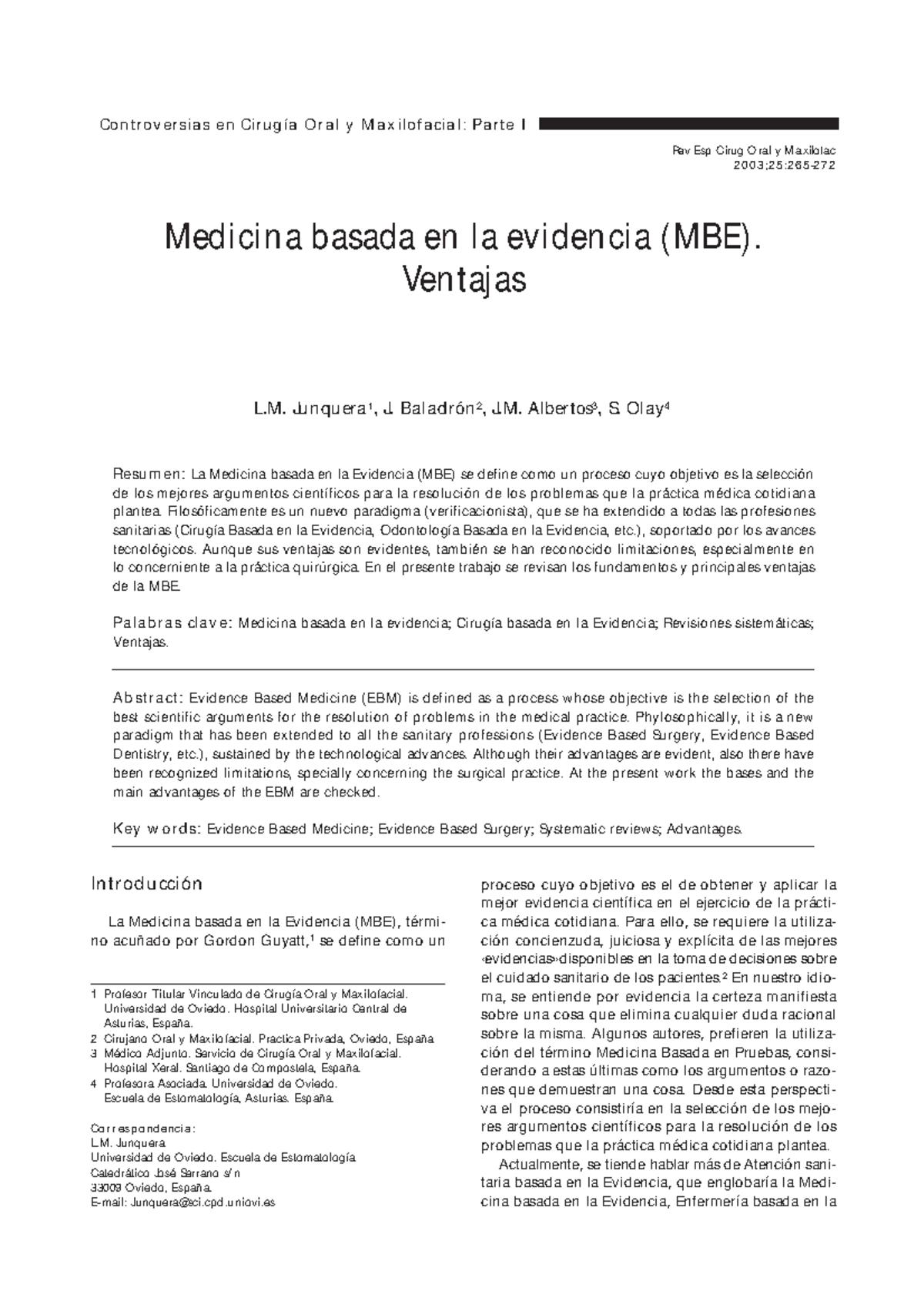 Medicina Basada en la Evidencia (MBE): Ventajas y Fundamentos en ...