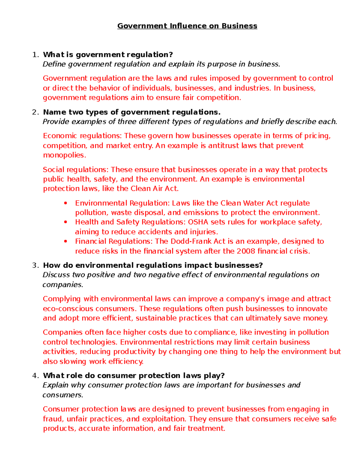 Government Regulations in Business: Impact and Importance Overview ...