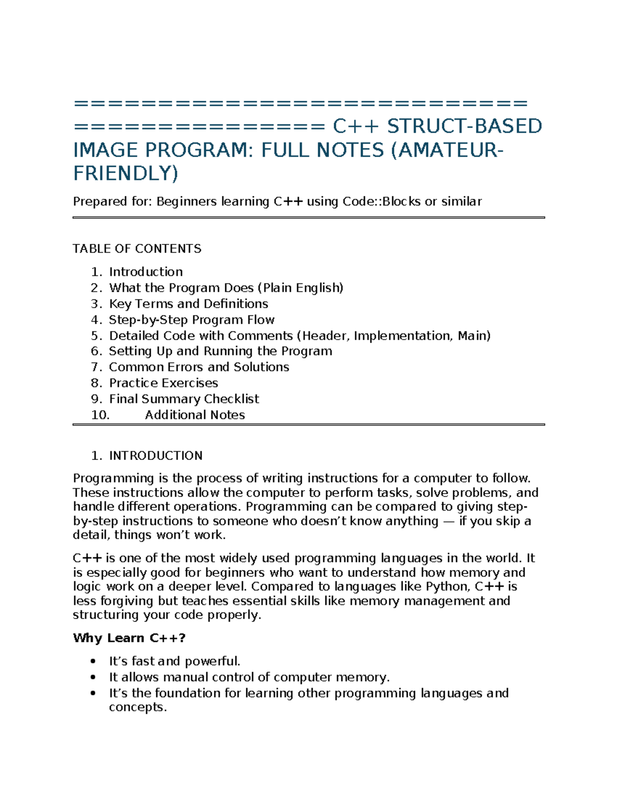 Cpp Image OOP Full Notes: Beginner's Guide to Programming - Studocu