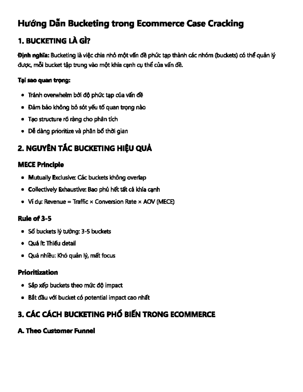 Bucketing Method in Ecommerce Case Cracking: Strategies & Examples ...