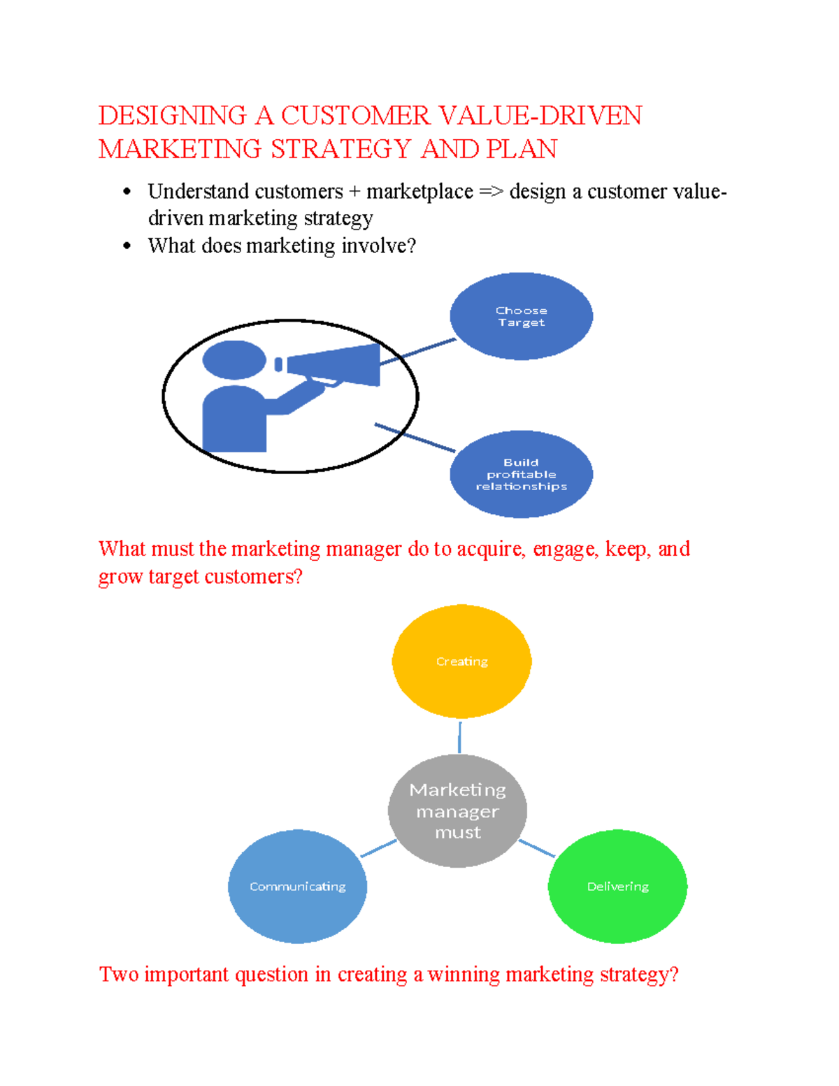 Designing a Customer Value-Driven Marketing Strategy - Studocu