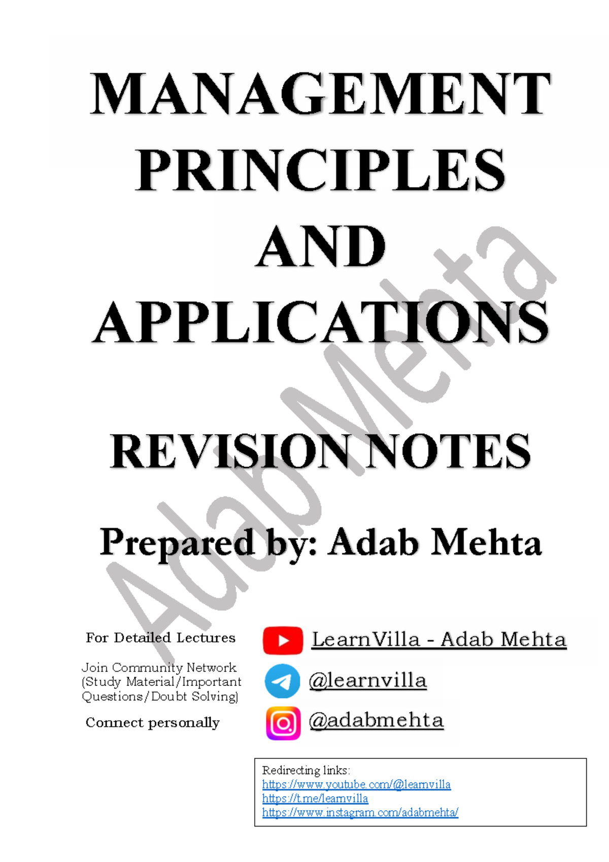 MPA UNIT 1 Management Principles & Applications Revision Notes - Studocu