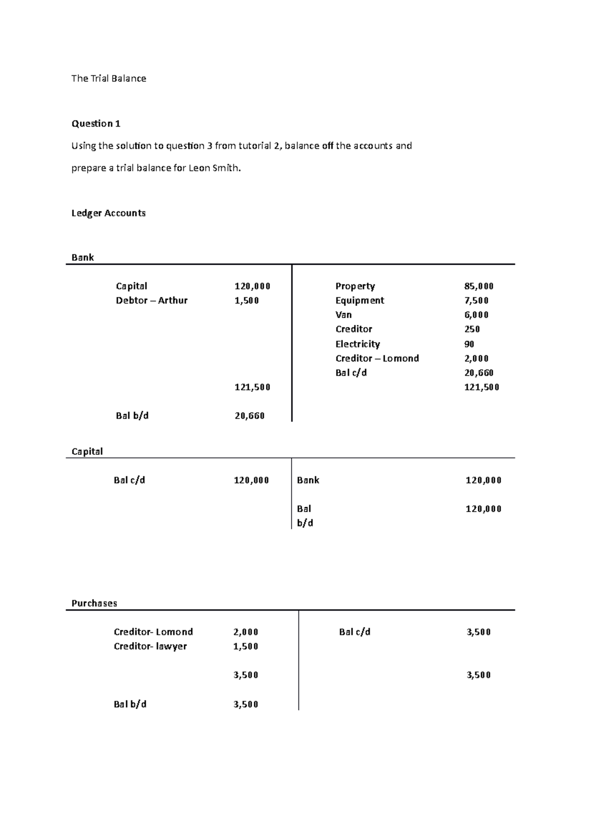 Tutorial 3 - Trial Balance and Ledger Account Preparation - Studocu