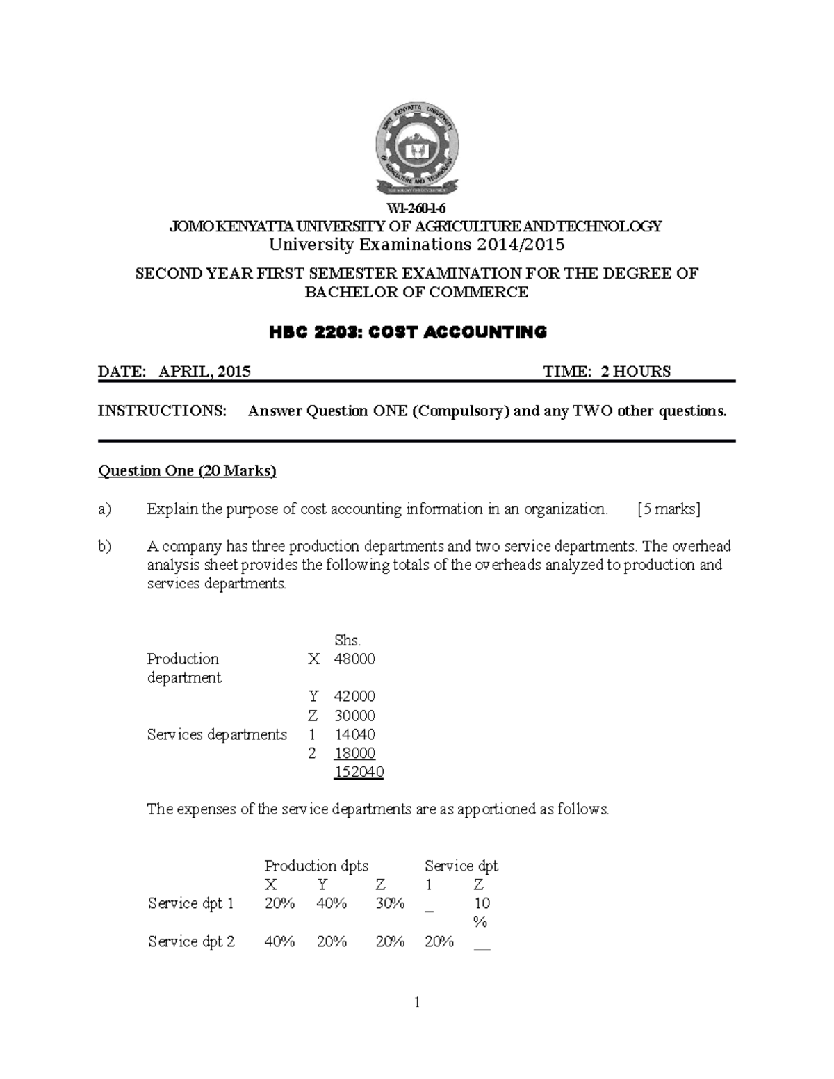 Cost Accounting 1 - Lecture Notes on Key Concepts and Applications ...