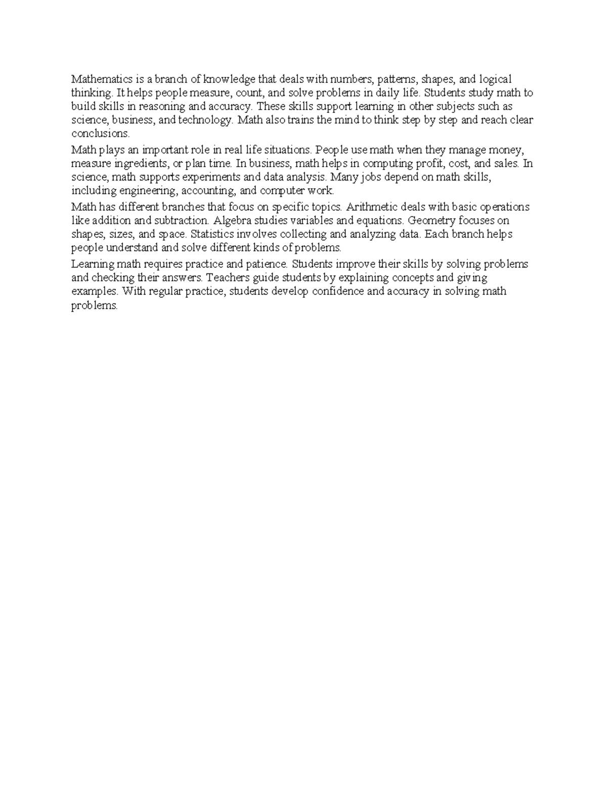 Mathematics Overview: Importance, Branches, and Applications - Essay ...