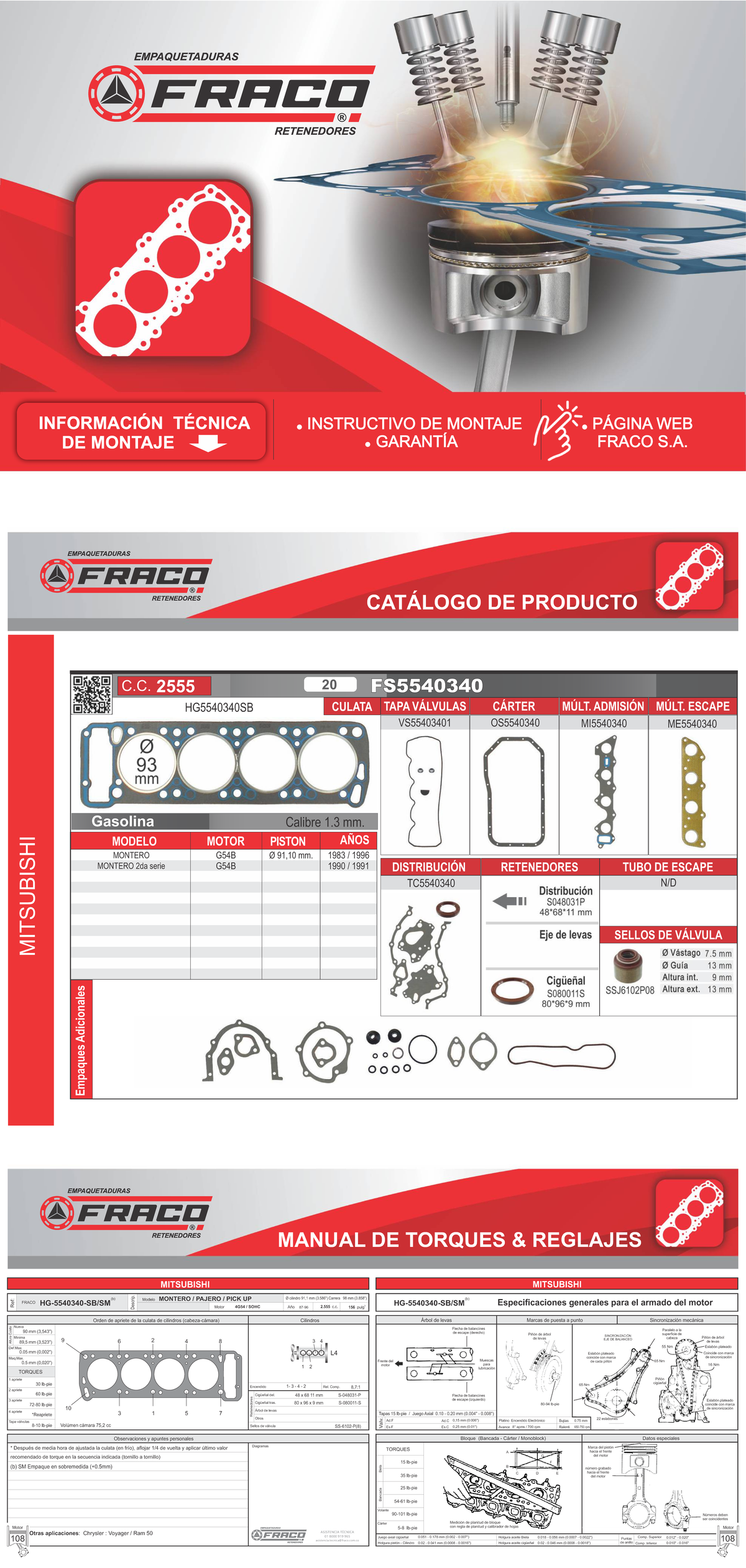 Manual de Torque y Reglajes Motor G54B Mitsubishi Montero - Studocu