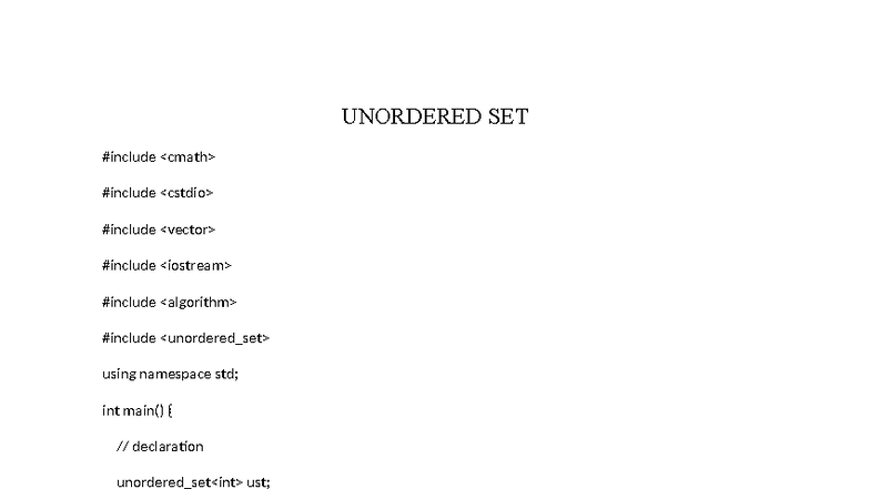 Unordered Set and Map Implementation Notes - CS101 - Studocu