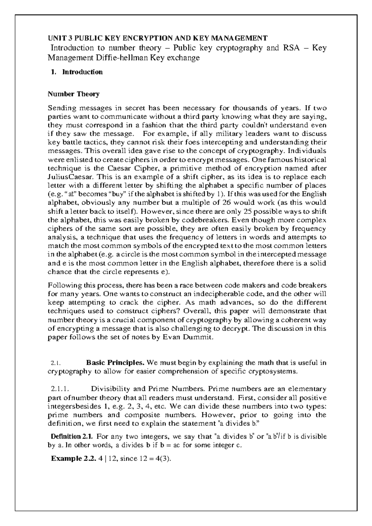 UNIT 3: Public Key Encryption & Key Management in Network Security ...