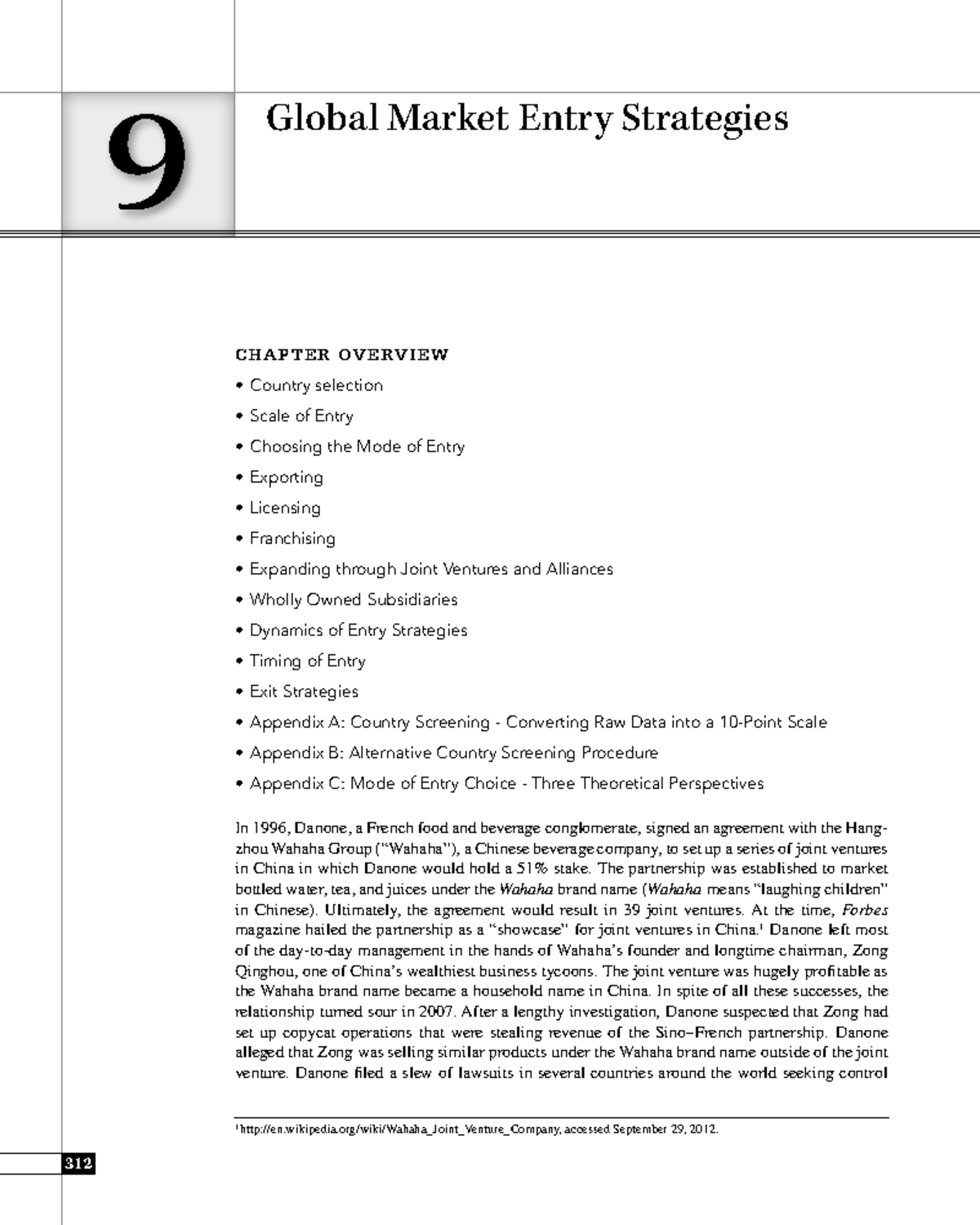 Ch09 - Global Market Entry Strategies: Overview & Case Studies - Studocu