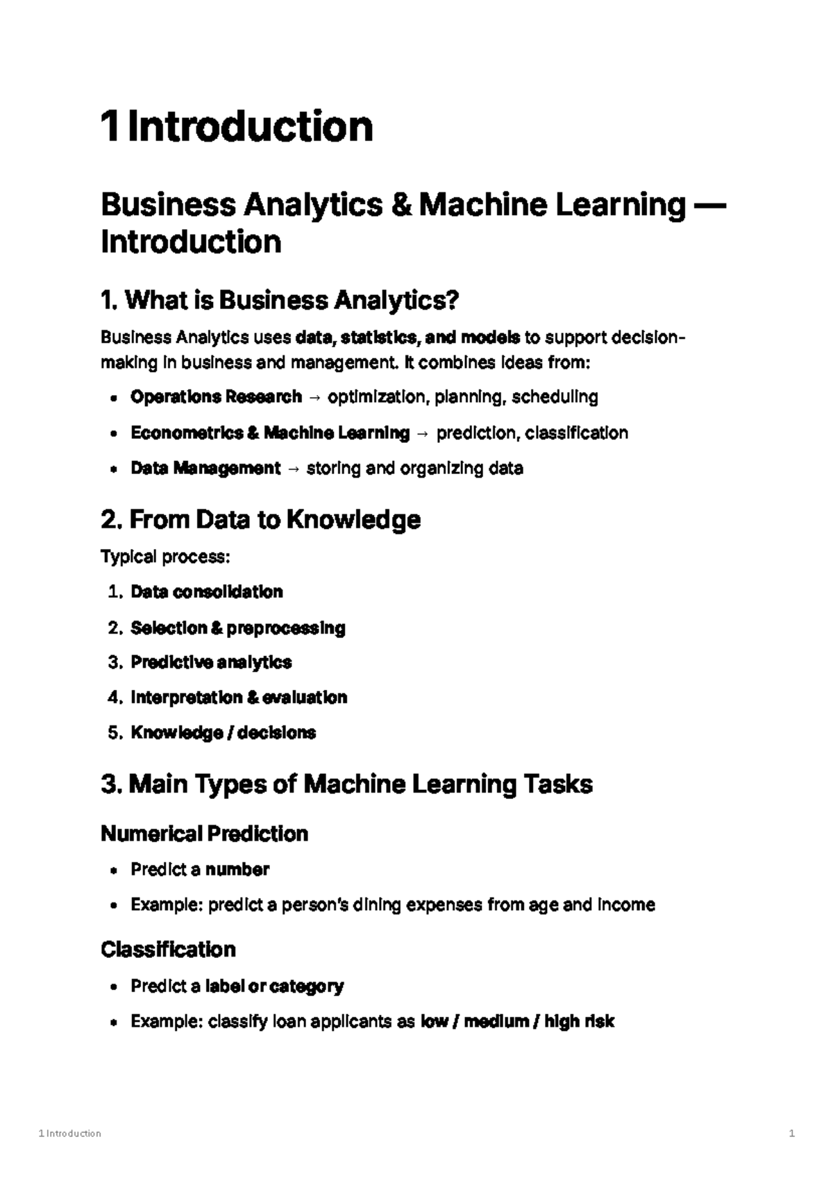 BUS 101: Intro to Business Analytics & Machine Learning Overview - Studocu