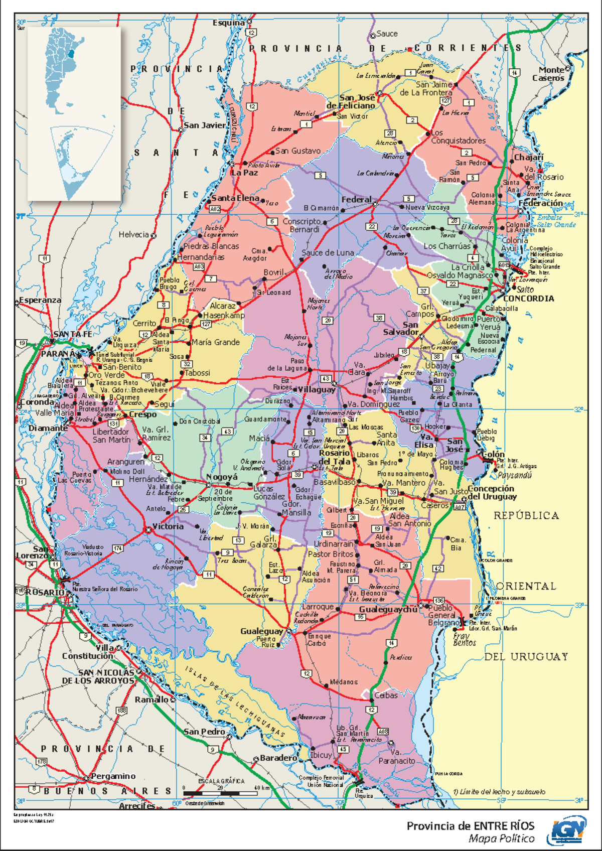 Mapa Político de Entre Ríos - Edición Octubre 2017 - Studocu
