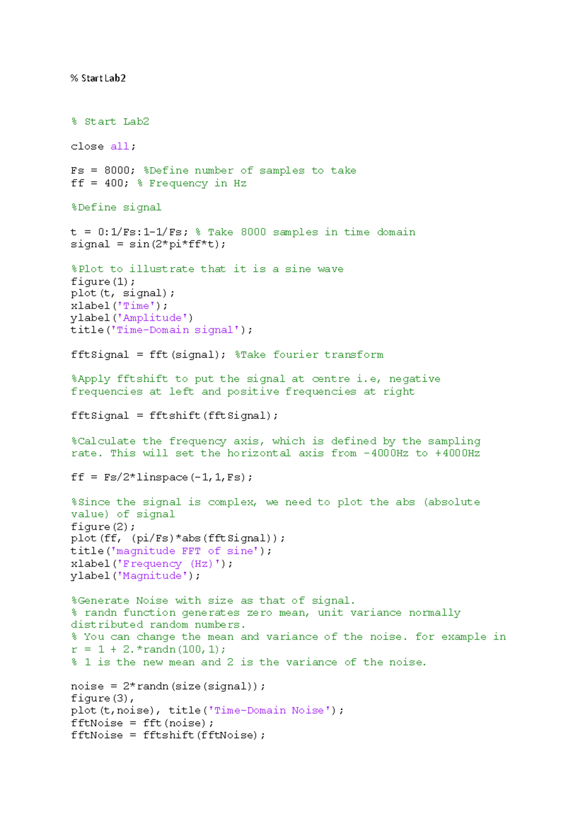 Lab2 - Time-Domain Signal and FFT Analysis of Sine Wave - Studocu