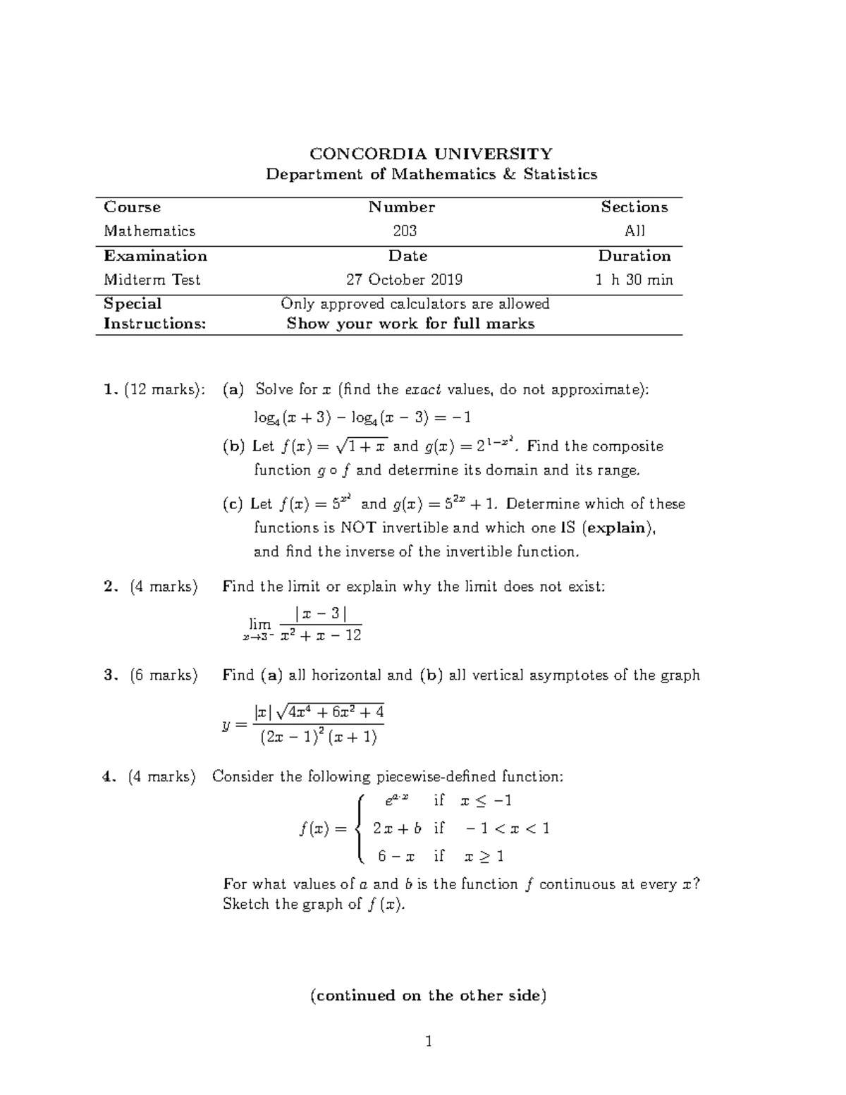 MATH 203 Final Exam Prep - In-Depth Review for Success - Studocu