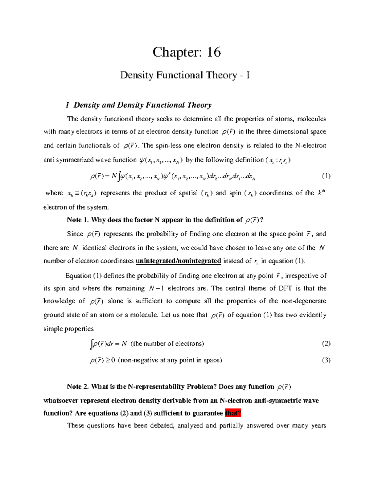 NPTEL - Chapter 1: Introduction to Density Functional Theory (DFT ...