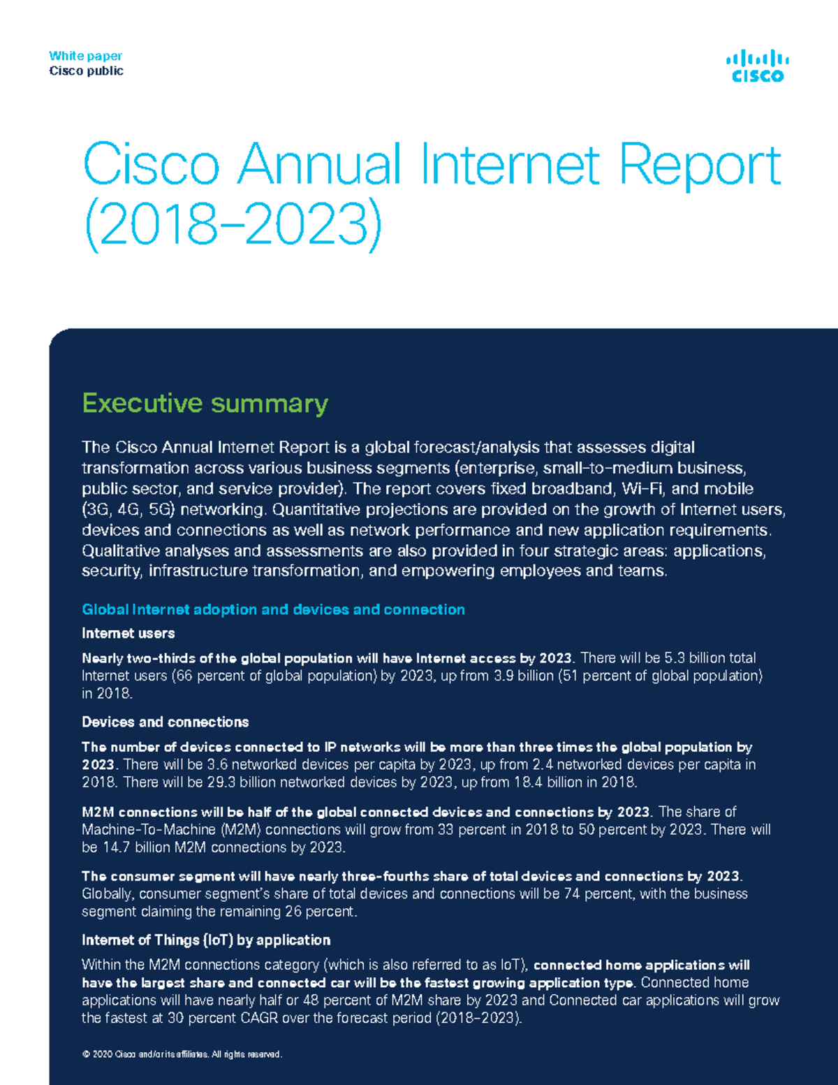 Cisco Annual Internet Report 2018-2023: Key Trends & Forecasts - Studocu