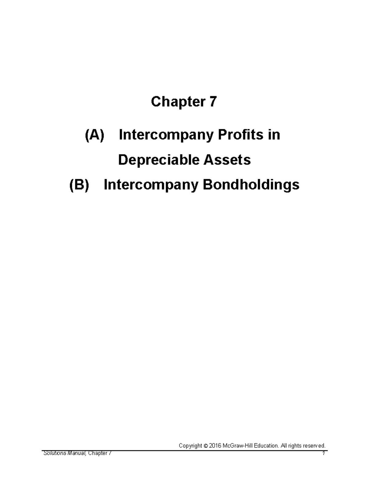 Ch7 - Solutions to Intercompany Transactions in Advanced Accounting ...