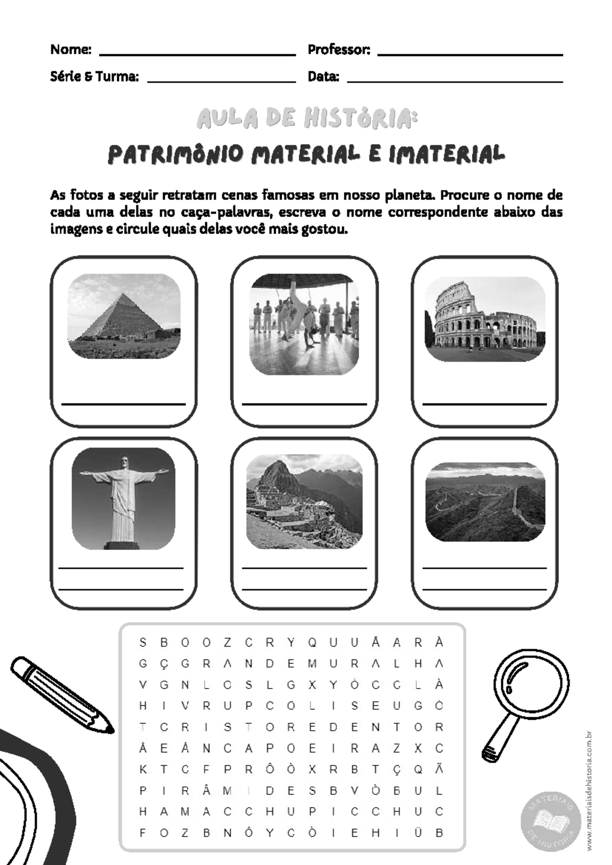 Aula de Patrimônio Material e Imaterial: Identificação e Preferências ...
