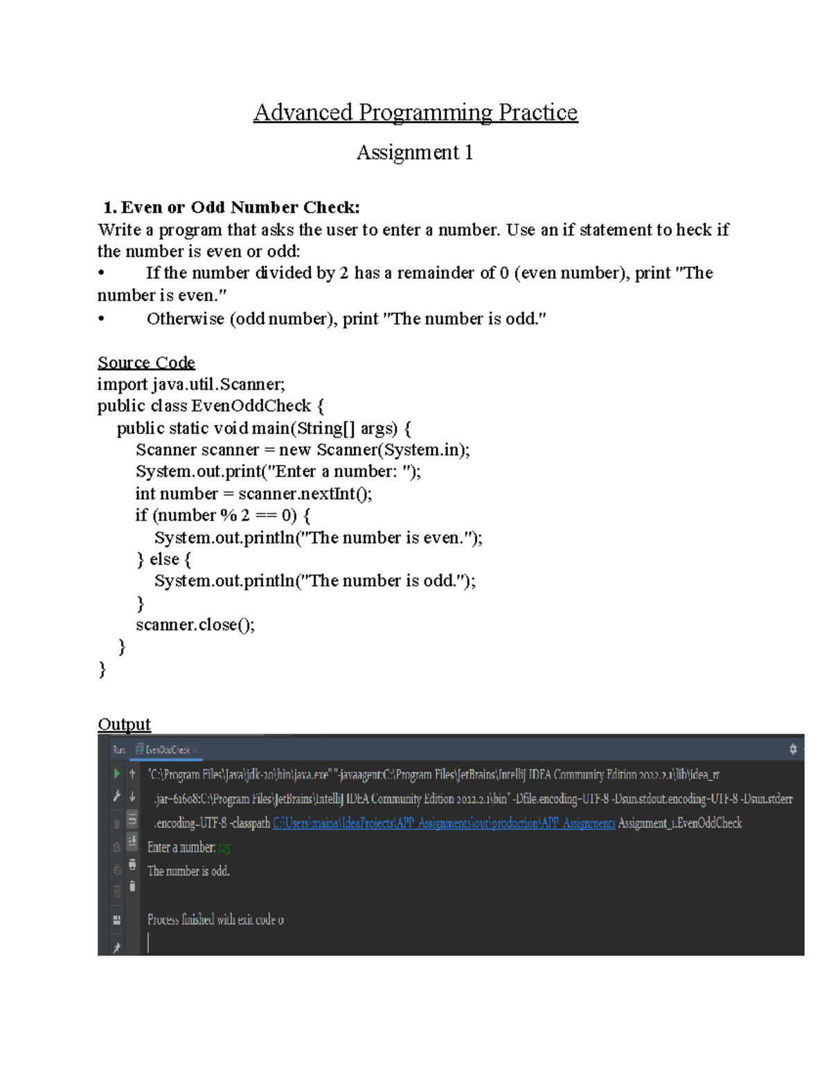 APP Assignment 1: Java Programs for Conditionals and Loops - Studocu