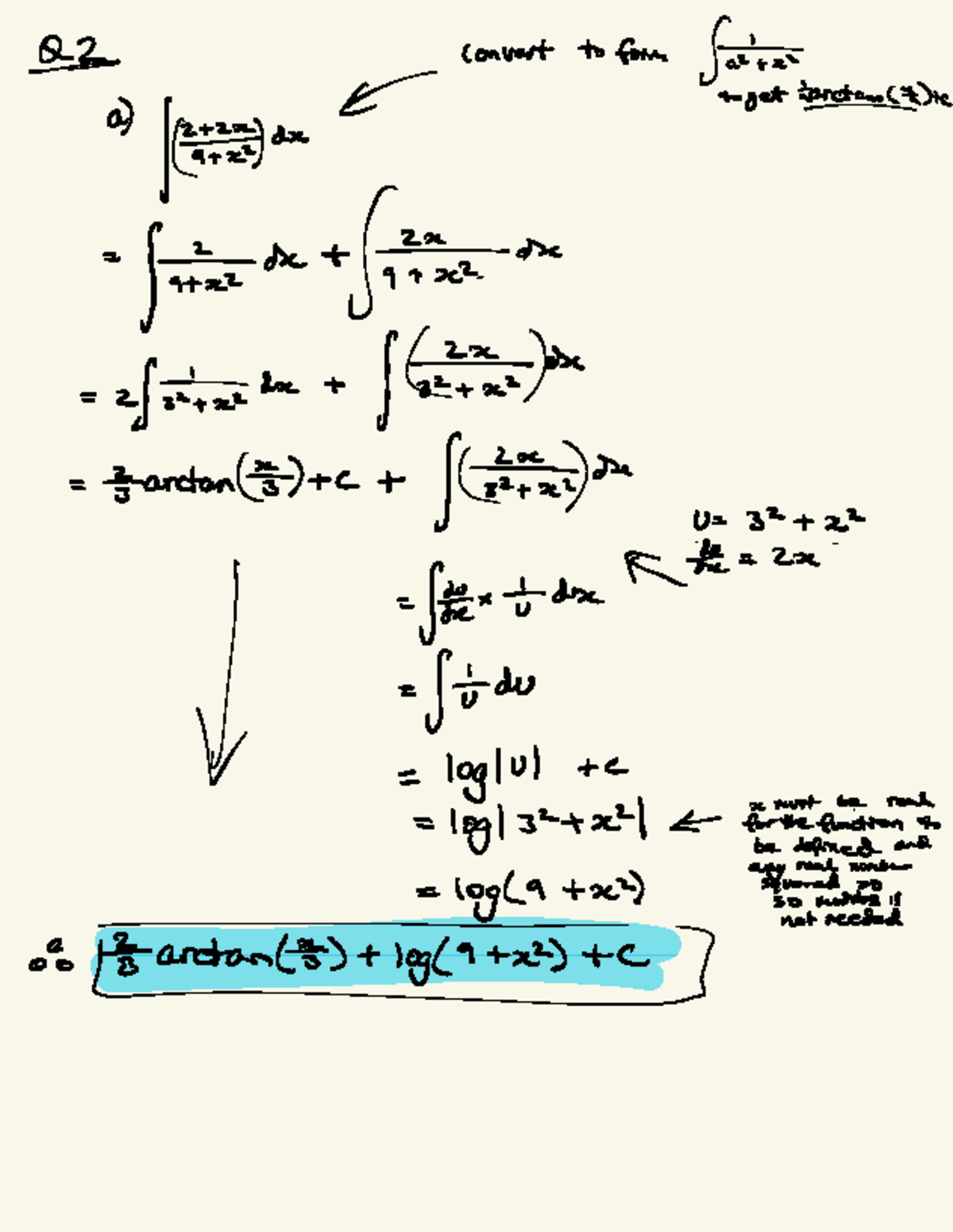 A6sub - Practice on Integration and Logarithmic Functions - Studocu