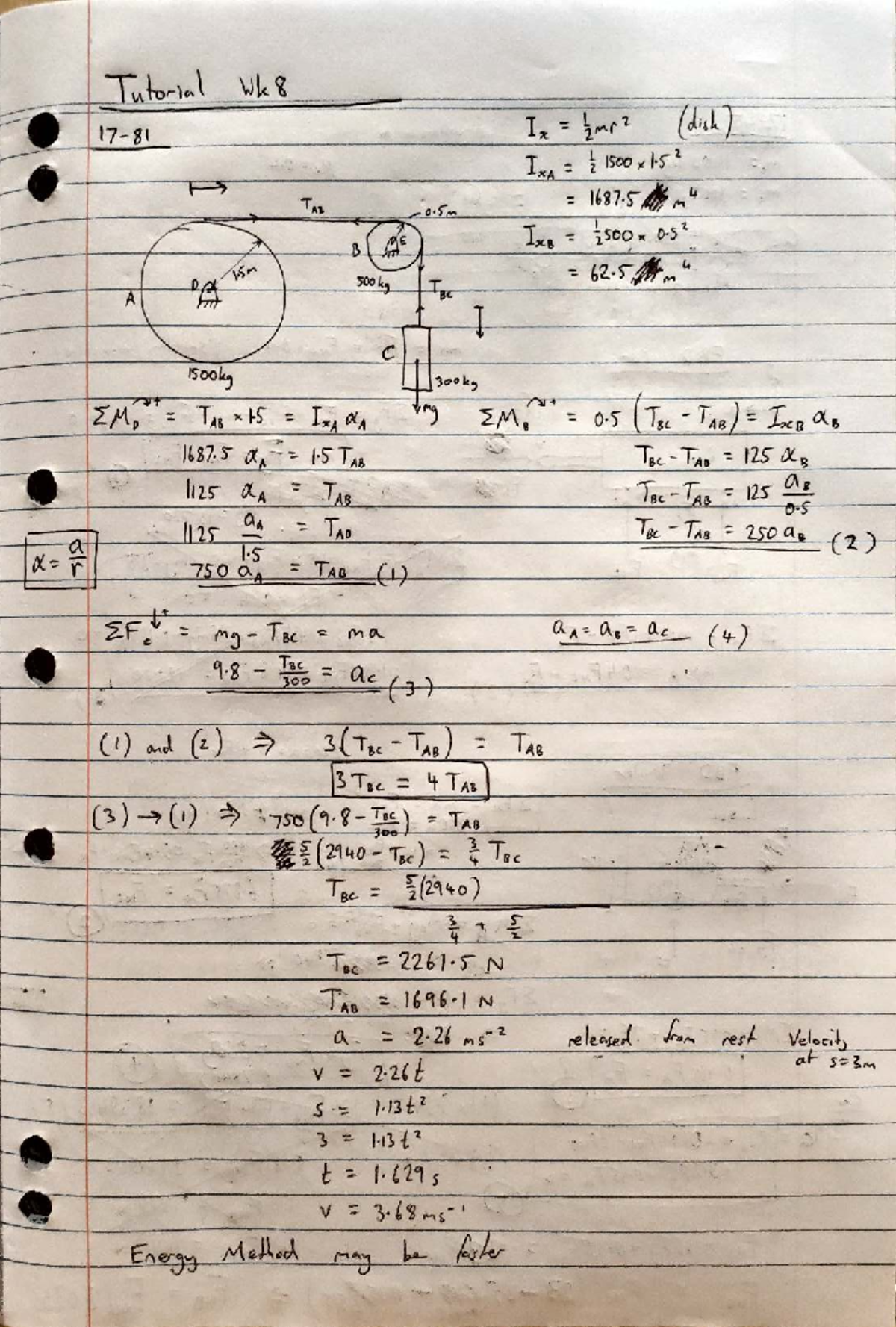 Mech2360 Tutorial: Week 8 Solutions and Problem Set - Studocu