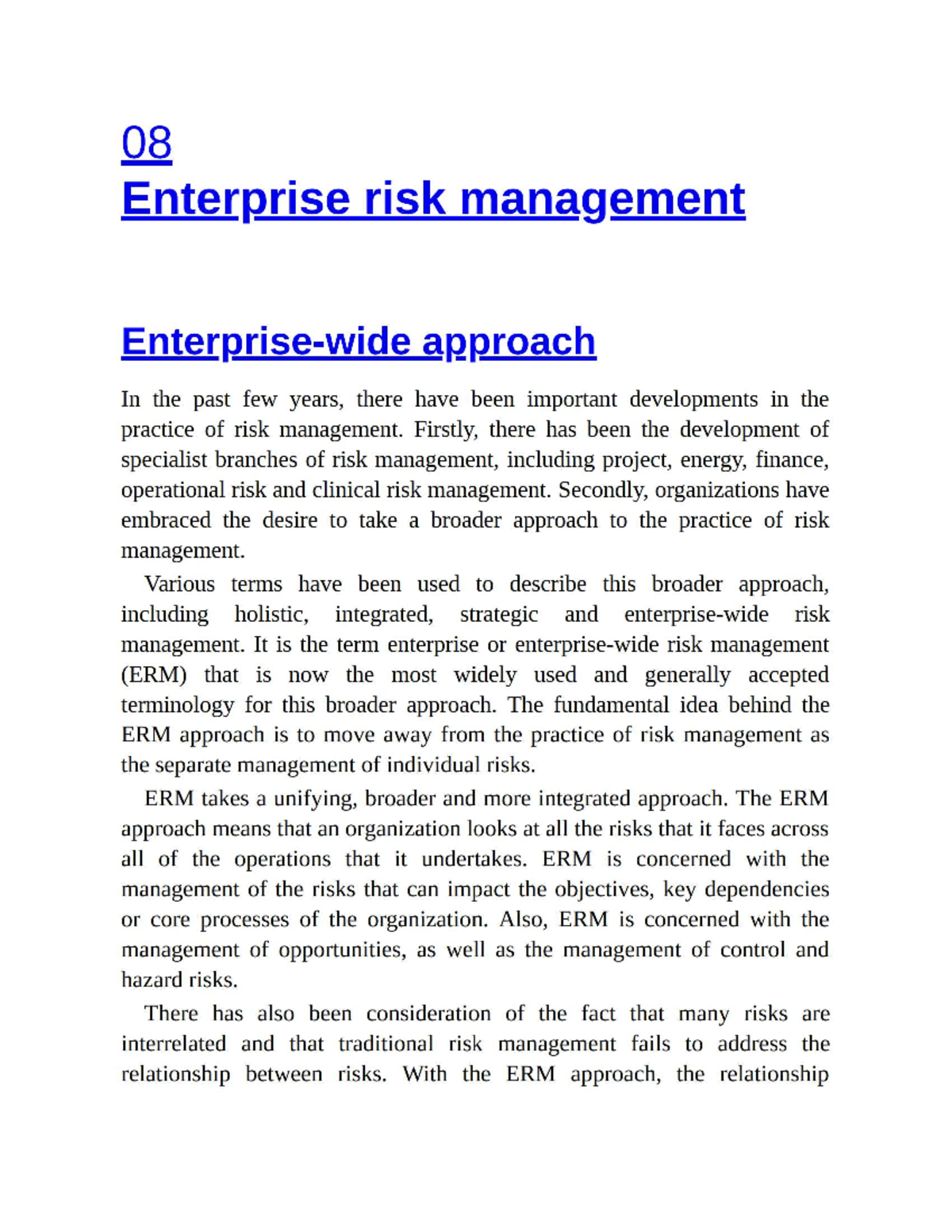 Chap 5 - Textbook Risk Management Chap 5 - 08 Enterprise risk ...