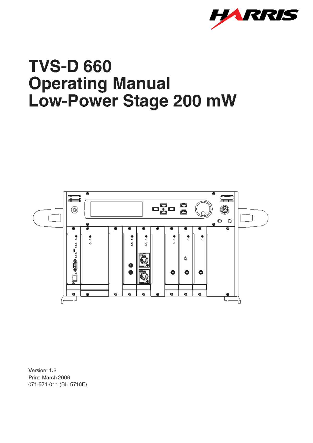 660 Operating Manual for TVS-D660 Transmitter (Version 1.2) - Studocu