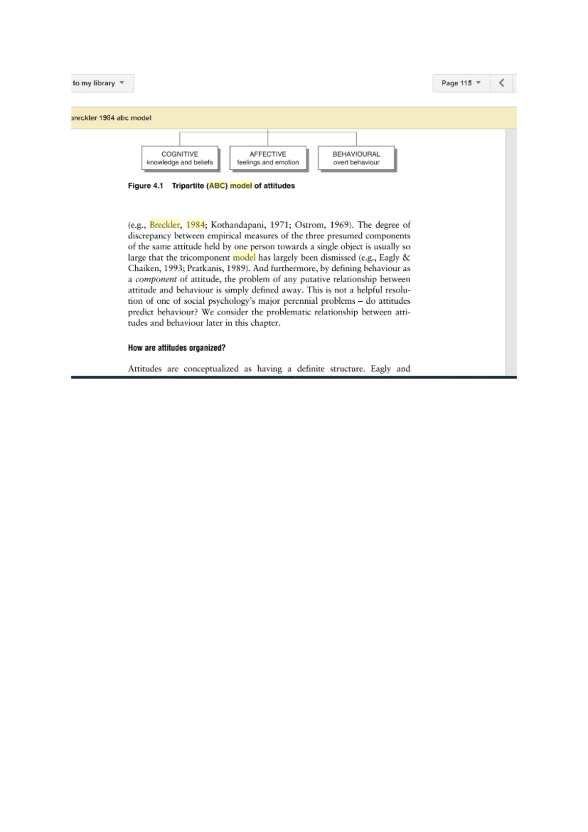 ABC in behavior analysis - to my library Page 115 breckler 1984 abc ...