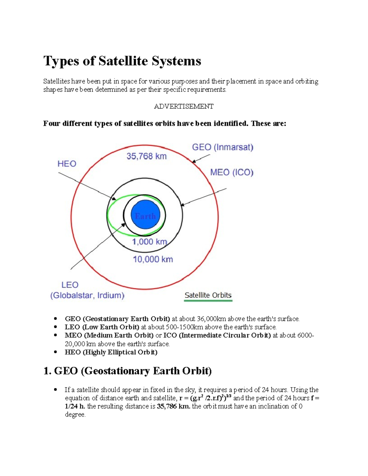 Types of Satellite Systems-3 - Types of Satellite Systems Satellites ...