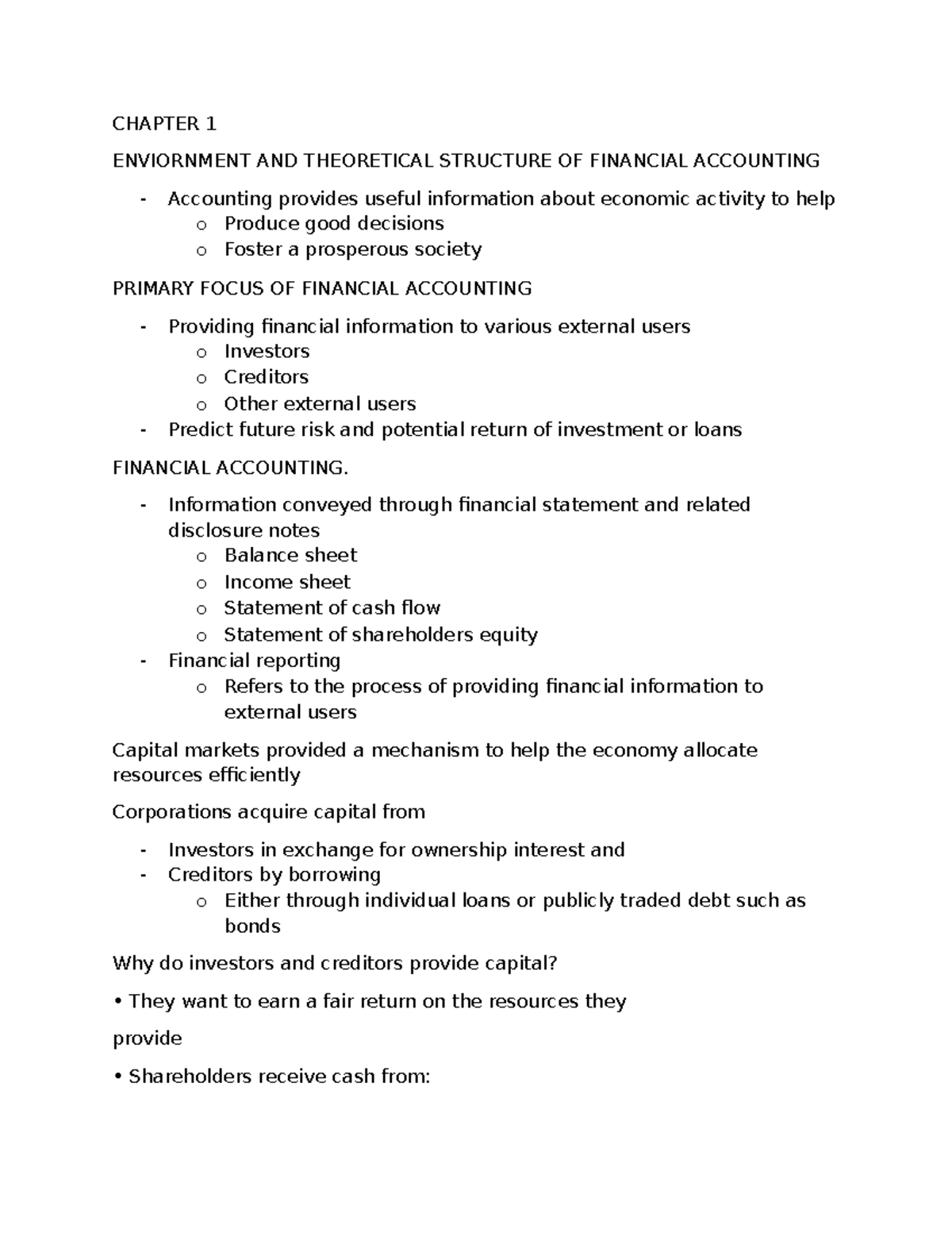 FASB 2023: Chapter 1 - Environment & Theoretical Structure of Financial ...